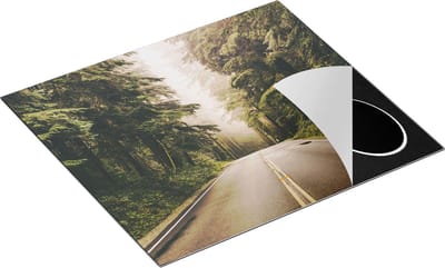 Chefcare Inductie Beschermer Highway in Californië Omring met Bos - 60x50 cm - Afdekplaat Inductie - Kookplaat Beschermer - Inductie Mat