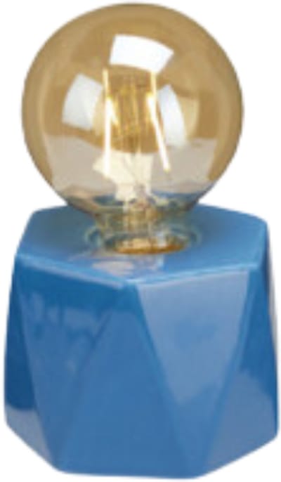 Home & Styling Tafellamp - Ø9xH17cm - Batterijen niet inbegrepen - Goud/Blauw