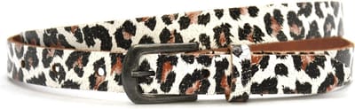 Moderiemen 2cm dames riem met panter - 100% leer - Maat 105 - Totale lengte 120 cm