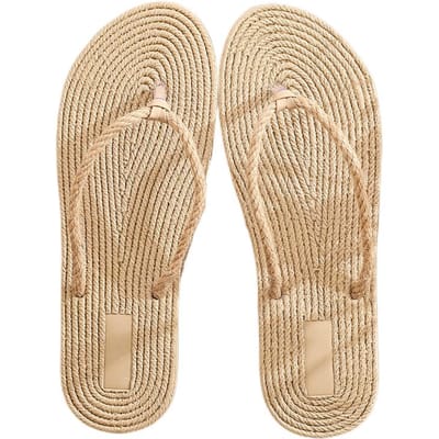 Dames Binnen Vloer Platte Schoenen Linnen Slippers Huispantoffels Damespantoffel Comfortabel Dames Strand Slide Chaussure Femme 38 beige