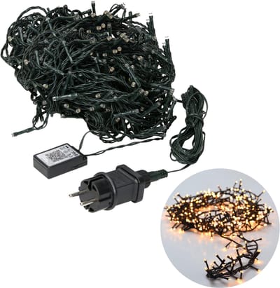 Cheqo® Kerstboomverlichting - Clusterverlichting - Kerstlampjes - Led Verlichting - Kerstverlichting voor Binnen en Buiten - 800 LED - 16 Meter - Warm Wit