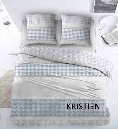 Sleepnight Dekbedovertrek Katoen Kristien - Blauw - 140 x 200/220 cm + 1 kussensloop - [Blauw]