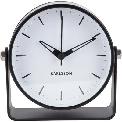 Karlsson Wekker Calm - Mat Zwart - 9.5x10.5x11cm - Modern - Wekker voor slaapkamer - Wekkers