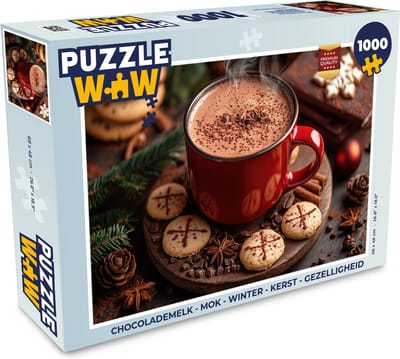 Puzzel Chocolademelk - Mok - Winter - Kerst - Gezelligheid - Legpuzzel - Puzzel 1000 stukjes volwassenen - Kerstpuzzel - Kerstpuzzels - Kerst - Cadeau - Kerstcadeau voor mannen, vrouwen en kinderen