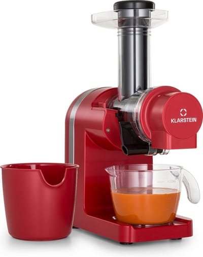 Klarstein Bella Elegance Sappers 200 W, Sapcentrifuge met 400 ml, BPA-vrij, antislip standvoet, max. continue bedrijfstijd: ca. 20 minuten, eenvoudige reiniging, rood
