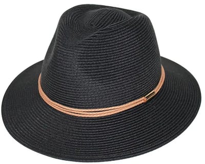 Blayney Fedora – Dames Hoed UV Bestendig Zomerhoed - Maat: M-L: 58 cm - Zwart