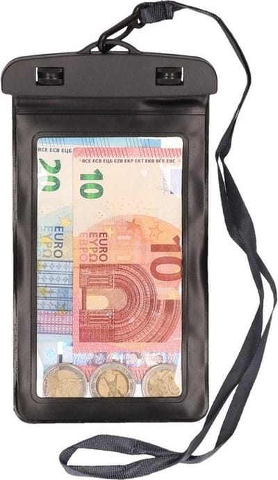 Bellatio Design Telefoonhoesje - 1x - zwart - kunststof - 21 x 11,5 cm - waterdicht
