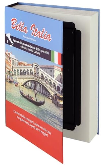 Boekkluis Bella Italia 23 x 15 x 4 cm - camouflage - robuuste geldcassette - ideale verberging voor contant geld - ShopVlot
