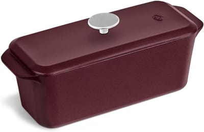 Gietijzeren Bakvorm - Broodvorm met Deksel - Brood Bakken - Optimale Warmteverdeling - 335 cm Lengte - Rood