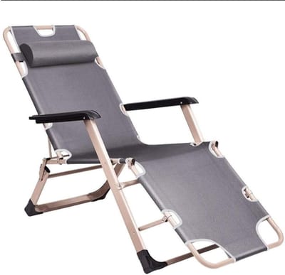 Lounge Stoel - Ligstoel Zonnebank - Ontspannen Buiten - Verstelbare Lighouding - 178 cm Lengte - Grijs