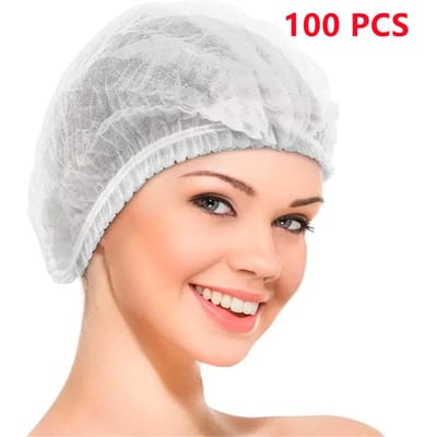 Wegwerp Bouffant Caps 100 Stuks 21 Inch Haarnetjes Hoes Elastische Stof Haarkap Voor Service Slapen Bad Douche Schoonheid Hotel Decor