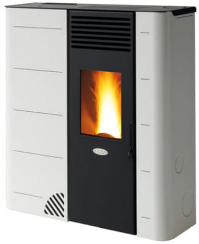 Fair BIO 110S Slim Pelletkachel 10 kW – Smal Design – Voor- & Onderkanaal – Programmeerbaar – Hangbaar – Wit – Verwarmt tot 315 m³