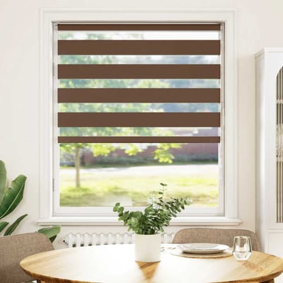 vidaXL - Zebra - rolgordijn - 105x100 - cm - stofbreedte - 100,9cm - polyester - bruin