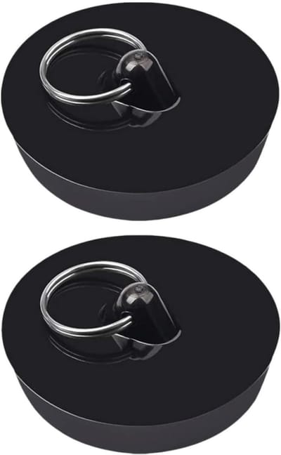 Badstop - 2 Stuks - Gootsteendop - Afvoerstop - Gootsteen Stop - Afvoerplug - Spoelbakplug - Afvoerpluggen - Spoelbakplug met Ophangring - Badkuip Plug - Voor Badkuip, Keuken, Badkamer - 42mm