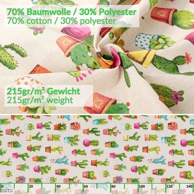 ANRO Tafelkleed Cactussen Meerkleurig 130x90cm Rechte rand Afwasbaar Waterafstotend Binnen & Buiten