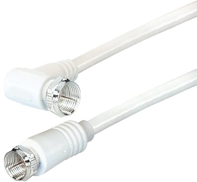 F (m) recht - F (m) haaks coaxkabel - wit - 2,5 meter
