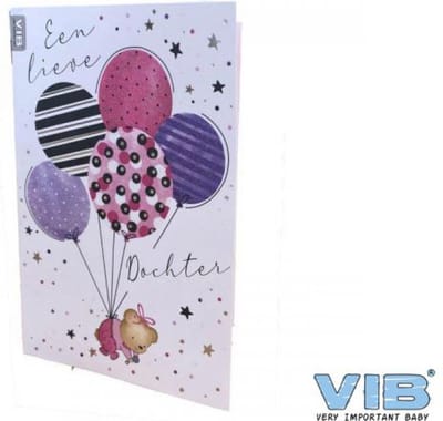 Wenskaart Folie/Glitter 'Een Lieve Dochter'