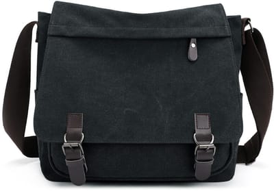 Heren schoudertas (crossbody) - grote capaciteit - zwart