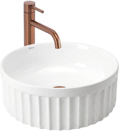 Rea Duo - Wastafel Op Het Aanrecht - Wit - - 38X38X14,5Cm