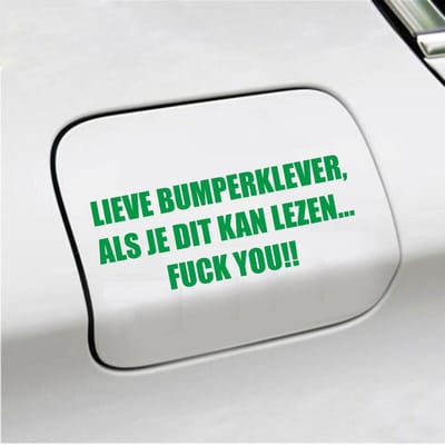 Bumpersticker - Lieve Bumperklever - 6 X 14,8 - Groen