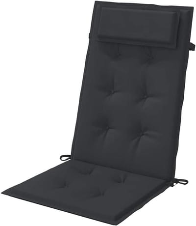 Zitkussens Hoge Rug - Tuinkussens Set - Comfortabel Zitten - Waterafstotend Oxford - 120 x 50 cm - Zwart