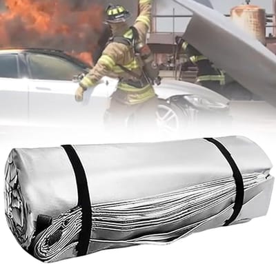 Branddeken - Vuurvaste deken - Voertuigbranden blussen - Hittebestendig tot 1100°C - 6 x 9 m - Grijs