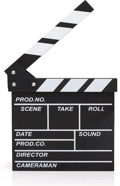Decopatent® Filmklapper Krijtbord - Hout - Decoratie voor filmfans - Film Movie regisseur clapper board - Clapboard - 20 x 20 Cm
