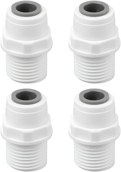 Dailygoods- Push Fit Connector - 4 Stuks - 10mm naar 1/2" BSPT Mannelijk - Duurzaam Plastic - Eenvoudige Installatie - Lekvrije Aansluiting - Fitting