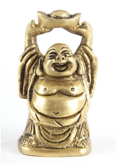 Happy boeddha messing 5 cm