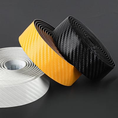 Ruban de Guidon en Fibre de Carbone Motif Ruban EVA PU Pratique Résistant aux Chocs Solidité Amortissement Anti-Vibration Ruban de Guidon Ceinture Pour noir