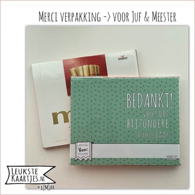 Kaartkadootje Merci -> Juf & Meester - No:11 (Merci Chocolade - Bedankt Bijzondere Schooljaar-driehoek-groen) - LeuksteKaartjes.nl by xMar