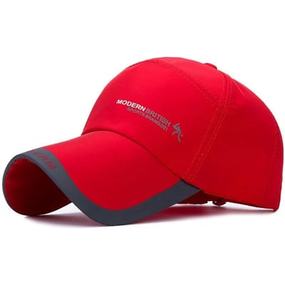 Casual Verstelbare Zon Hoeden Katoen Snel Droog Zonnebrand Hoed Baseballpet Mannen red