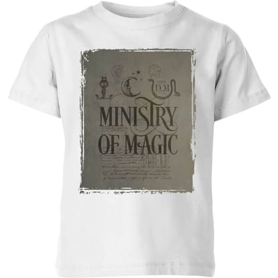 Harry Potter Ministry Of Magic kinder t-shirt - Wit - 98/104 (3-4 jaar)