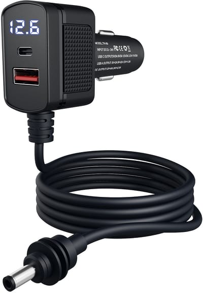 MMOBIEL Car Adapter voor Starlink Mini – 12V–24V Sigarettenaansteker naar DC Stroomkabel met LCD Display, 3 m, Dubbele USB-C & USB-A Poorten (33W) – Autolader voor Auto, Vrachtwagen, Camper of Boot