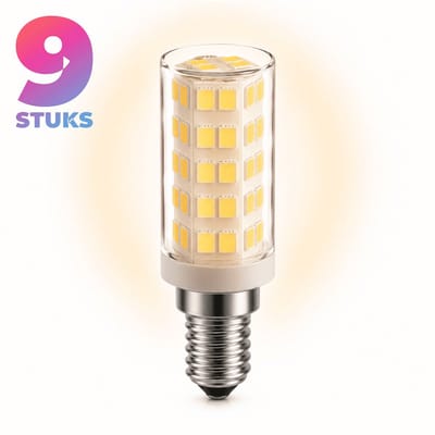 9x Mini Led-lamp E14 - 5W - Koel Wit Licht (4000K) - 465 lm - 30 jaar - Niet Dimbaar - Afzuigkaplamp, Koelkastlamp