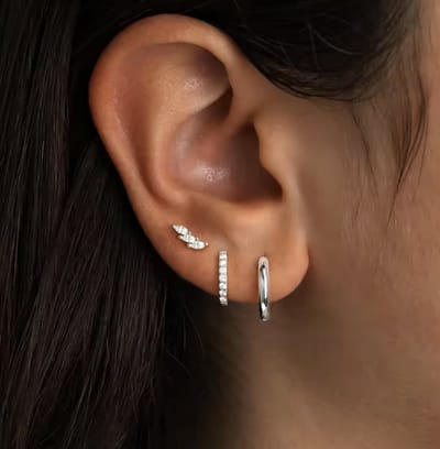 Oorbellen Set - 3 stuks - Kleur: Zilver - Luxe Oorbellen - Incl. Cadeauverpakking - Oorhangers / Oorring / Oorknopjes - Hoge Kwaliteit RVS - Stainless Steel / Roestvrijstaal - Verkleurt Niet - Oorbellen Set - Oorbellen Vrouwen / Dames