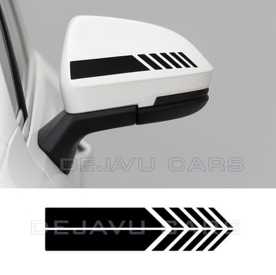 AMG Look strepen voor Mercedes Benz spiegelkappen - Zwart / Black | Sticker | Geschikt voor Spiegelkappen, autoruiten, deuren, bumpers, motorkap, achterklep | Reflecterende autostickers (ideaal voor zowel binnen- als buitengebruik)