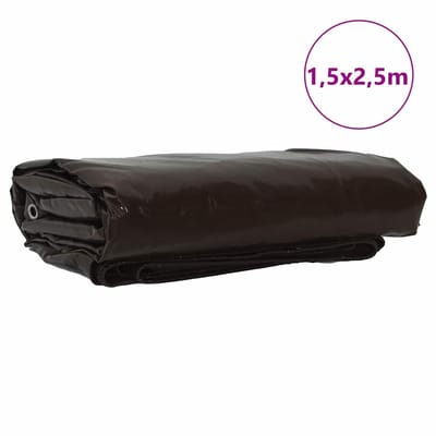vidaXL - Zeil - 650g - / - m² - Bruin - 1,5 - x - 2,5 - m - Canvas - met - PVC-coating