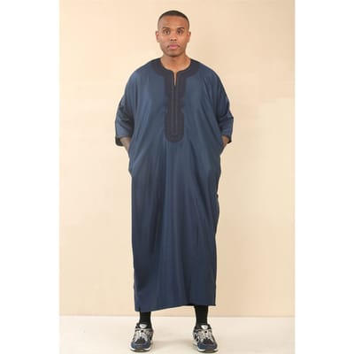 Heren blauwe Marokkaanse Thobe Djellaba Jubba Robe Eid