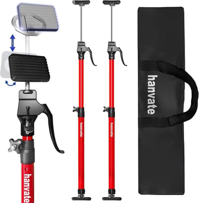 Steunpaal Kastkrik - Verstelbare Steunstang - Bovenkasten Plaatsen - Telescopisch Systeem - 125-290 cm - Rood