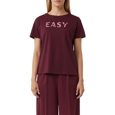 Comma T-shirts Burgundy Größe: 34 | Ausgestellte Hosen Outlet | Damen | Braun