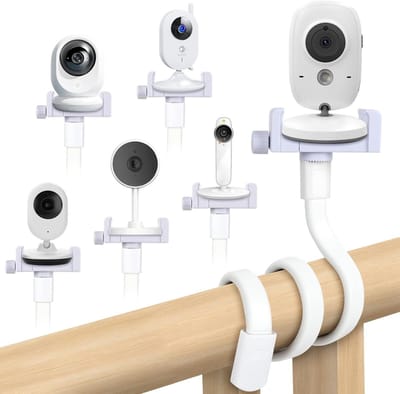 Flexibele Baby Monitor Houder voor Camera's en Mobiele Telefoons - Vouwbare Bevestiging voor Babybed met 1/4 Inch Draad, Ideaal voor Ouders en Veiligheid