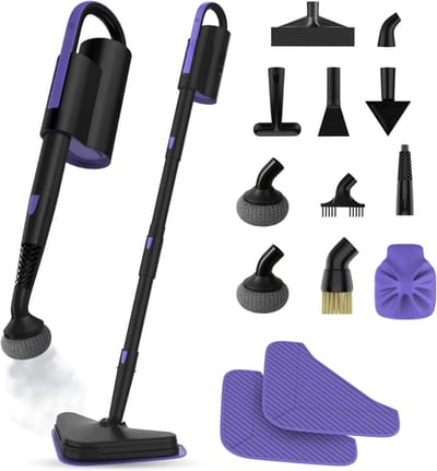 AHD® Stoomreiniger vloer - Stoomreiniger - Stoomreinigers - Zwart/Paars - 45cm x 42cm x 13cm