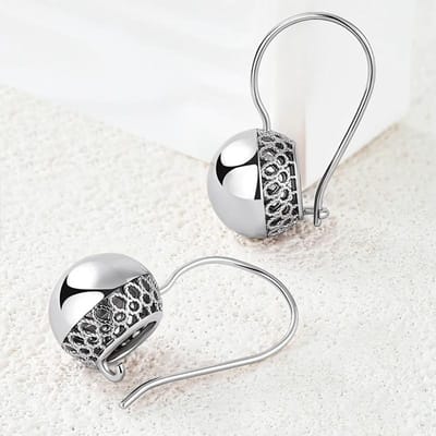 Rose Goud Kleur Grote Glanzende Bal Drop Oorbellen Voor Vrouwen Eenvoudige Natuurlijke Zirconia Accessoires Etnische Bruid Bruiloft Sieraden white