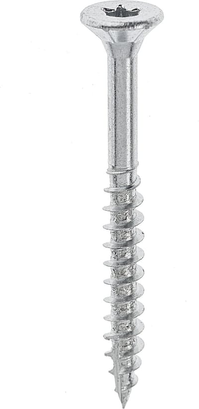 Houtschroef. 4.0 x 50mm. lang. Platkop-Torx-T-25. Met Anti-Roest-coating. 15 stuks Spaanplaatschroef. Ifix-Pro.