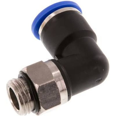 10mm x G1/4'' 90 graden L-verbinding Messing/PA 66 Insteekfitting Buitendraad Draaibaar NBR [2 Stuks]