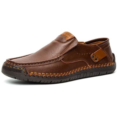 Handgemaakte Leren Casual Heren Zachte Schoenen Design Sneakers Man Comfortabele Leren Schoenen Heren Loafers Mocassins Rijschoen 45 brown