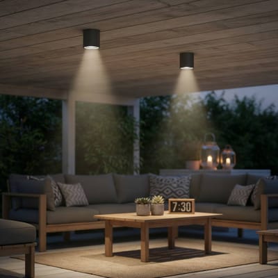 Ideal Lux plafondlamp Gun, antraciet, aluminium, IP44, GU10