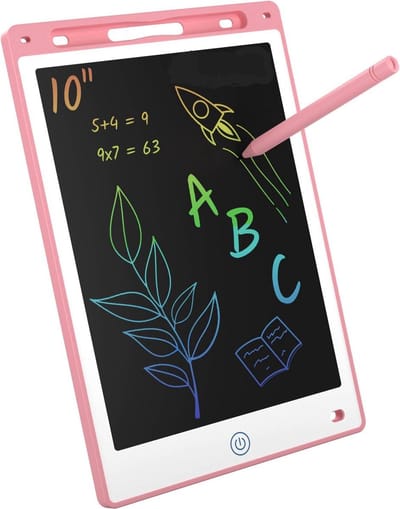 ACROPAQ Tekentablet kinderen – 10 inch Roze – LCD tekentablet met kleurenscherm – Kinder tekentablet – Tekenbord & grafisch tekenen
