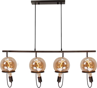 Chericoni Anello Hanglamp - 4 lichts - Lengte: 115 cm - E27 - Zwart